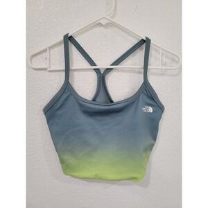 The North Face Women Ombre Athletic Sports‎ Bra Crop Top XS Blue Racerback #21